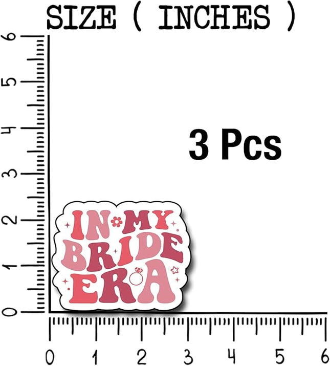 (3Pcs) in My Bride Era Sticker, Sticker Gifts Bride Decorate Books, Laptops, Water Bottles Kindles Stickers, Phones Tumbler Waterproof Vinyl 3" Inch