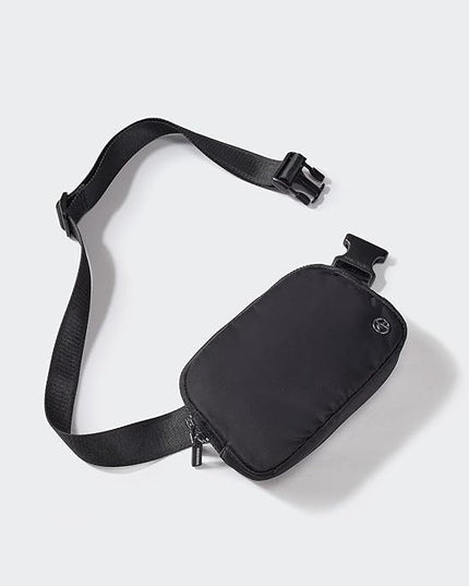 Pander Two Way Zipper Fanny Pack Nylon Everywhere Belt Bag for Women, Water Repellent Waist Packs, Crossbody Bags with Adjustable Strap (Black).