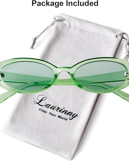 90s Sunglasses for Women Men Retro Small Oval Sunglasses