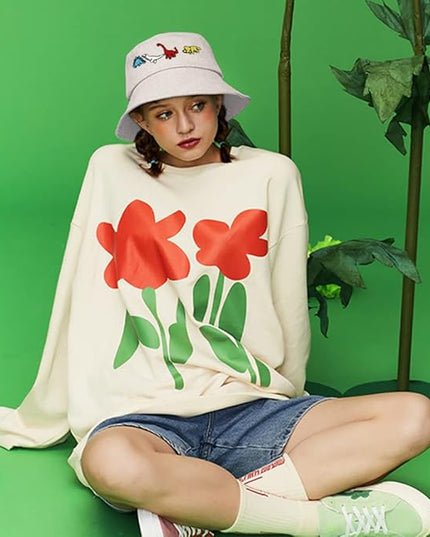 XYIYI Fashion Embroidery Bucket Hat Cotton Beach Fisherman Hats for Women Girls