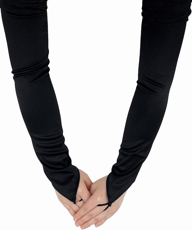 Fingerless Long Glove 1920s Satin Stretchy Elbow Length Opera Party Gloves