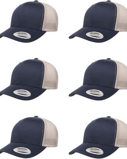 Yupoong Classic Premium Mesh 6 Panel Retro Trucker Cap | Mid Profile Snapback | OSFA | Bulk Pack Available