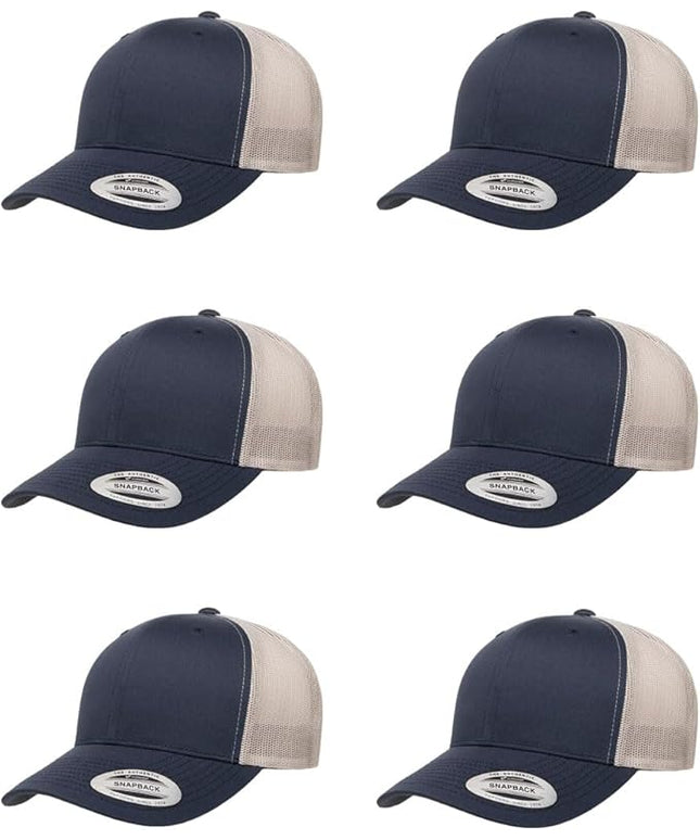 Yupoong Classic Premium Mesh 6 Panel Retro Trucker Cap | Mid Profile Snapback | OSFA | Bulk Pack Available