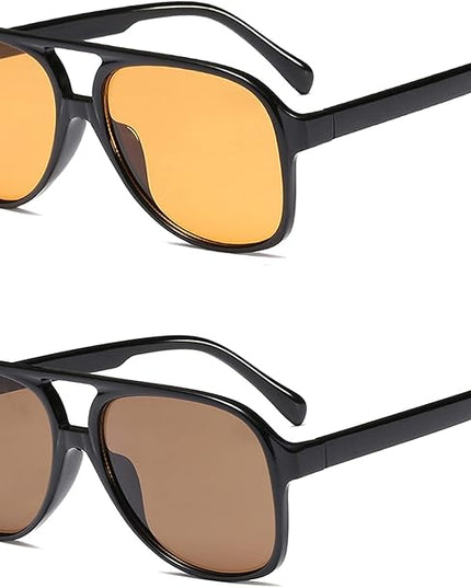 YDAOWKN Retro Aviator Sunglasses for Women Mens Large Frame Classic Vintage 70s Sun Glasses Aviators