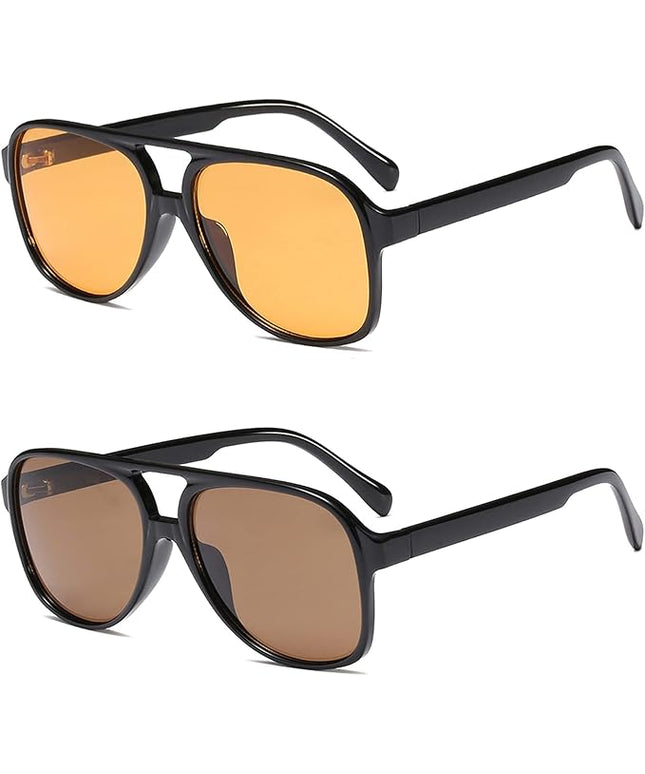 YDAOWKN Retro Aviator Sunglasses for Women Mens Large Frame Classic Vintage 70s Sun Glasses Aviators