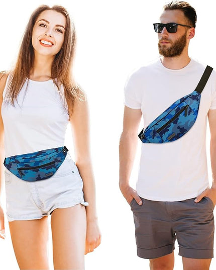 MAXTOP Large Crossbody Fanny Pack with 4-Zipper Pockets,Gifts for Enjoy Sports Festival Workout Traveling Running Casual Hands-Free Wallets Waist Pack Phone Bag Carrying All Phones