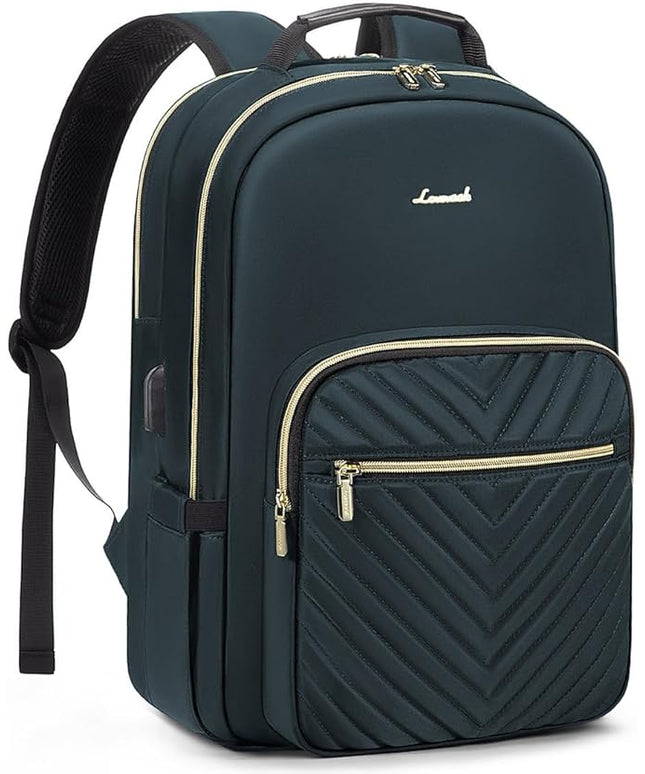 LOVEVOOK Laptop Backpack for Women 18.4 inch,Cute Womens Travel Backpack Purse,Professional Laptop Computer Bag,Waterproof Work Business College Teacher Bags Carry on Backpack with USB Port,Blue-green