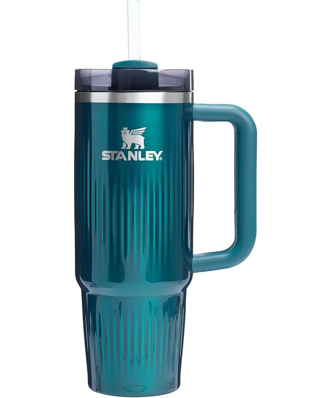 STANLEY Quencher H2.0 Tumbler with Handle and Straw 30 oz | Flowstate 3-Position Lid | Cup Holder Compatible for Travel | Insulated Stainless Steel Cup | BPA-Free | Fluted Marina Shine