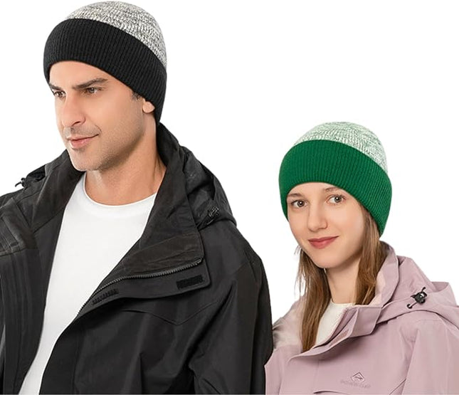 Stylish Wool Knit Short Cuff Fisherman Beanie for Men and Women Patchwork Color Unisex Cap Warm Winter Christmas Hat