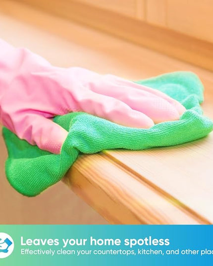 HOMEXCEL Green Microfiber Cleaning Cloth, 12 Pack Premium Microfiber Towels for Cars, Lint Free, Scratch-Free, Highly Absorbent, Reusable Cleaning Rags for Car, Household, Kitchen, Window,11.5"X11.5"