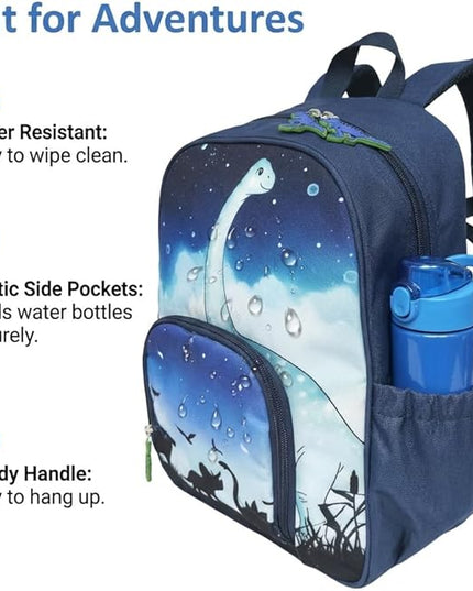 Kids Backpack for Boys and Girls, Kindergarten School Bag with Chest Strap (Galaxy Dino, 14 Inch)