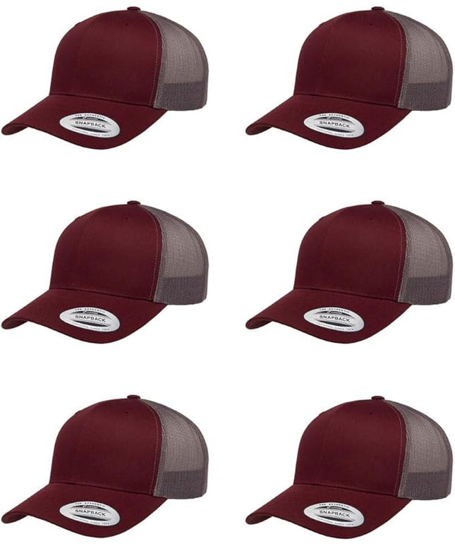 Yupoong Classic Premium Mesh 6 Panel Retro Trucker Cap | Mid Profile Snapback | OSFA | Bulk Pack Available
