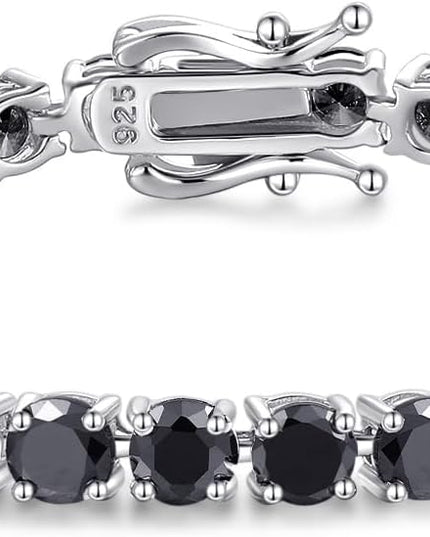 FANCIME Birthstone Bracelet Sterling Silver Gemstone Tennis Bracelets Fine Jewelry Wedding Bridal Prom Birthday Gift for Women Her, Length 7.2 Inch Width 4mm