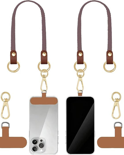Stretchy Phone Lanyard Tether, 2 Pack Phone Leash Anti-theft Phone Strap for Anti-drop Outdoor Hiking Cycling Climbing Universal for Most Cell Phones, Smoky Violet