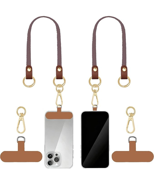 Stretchy Phone Lanyard Tether, 2 Pack Phone Leash Anti-theft Phone Strap for Anti-drop Outdoor Hiking Cycling Climbing Universal for Most Cell Phones, Smoky Violet