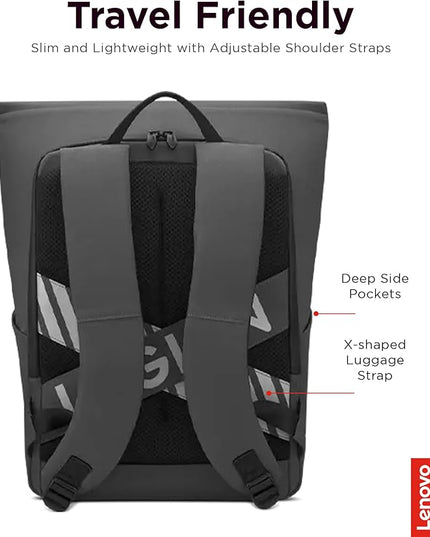 Lenovo Legion Gaming Backpack GB400 for Computers Up to 16 Inch - Lightweight Water Repellant Bag with Multiple Pockets, & Superior Valuables Protection for Gamers (Black)