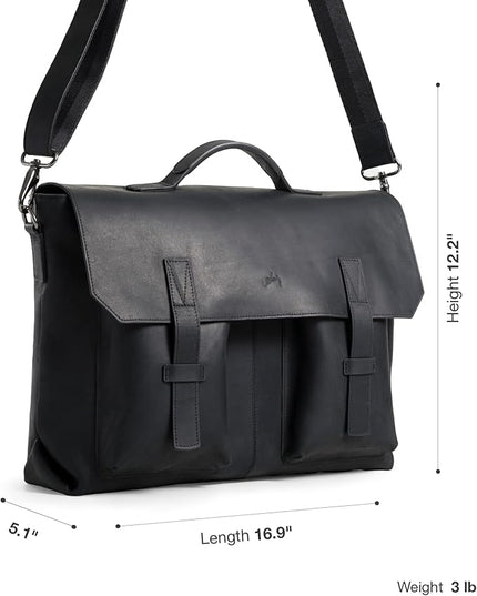 VELEZ Leather Messenger Bag for Men and Women | Vintage Briefcase for 17 inch Laptop | Work Bag Crossbody Laptop Bag