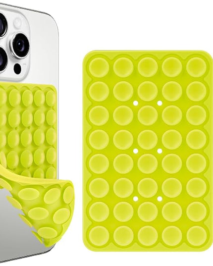 1 Pack Green Double Sided Silicone Suction Cup Phone Case Mount, Hands-Free Strong Grip Holder for Selfies and Videos, Compatible with iPhone and Android