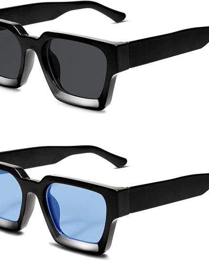 VANLINKER Thick Square Sunglasses for Men Women Retro Chunky Rectangle Shades UV400 Protection VL9731