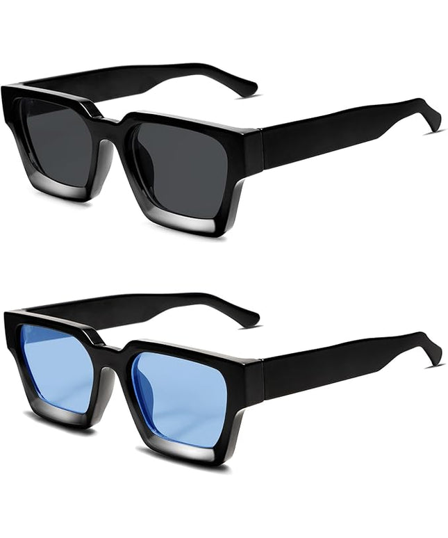 VANLINKER Thick Square Sunglasses for Men Women Retro Chunky Rectangle Shades UV400 Protection VL9731