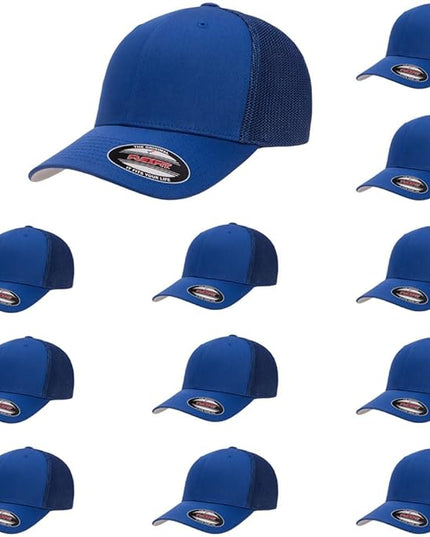 Flexfit 6511 Fitted Mid-Profile Stretchable Mesh Panels Trucker Cap | Bulk Pack Available