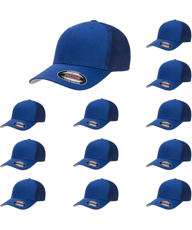 Flexfit 6511 Fitted Mid-Profile Stretchable Mesh Panels Trucker Cap | Bulk Pack Available