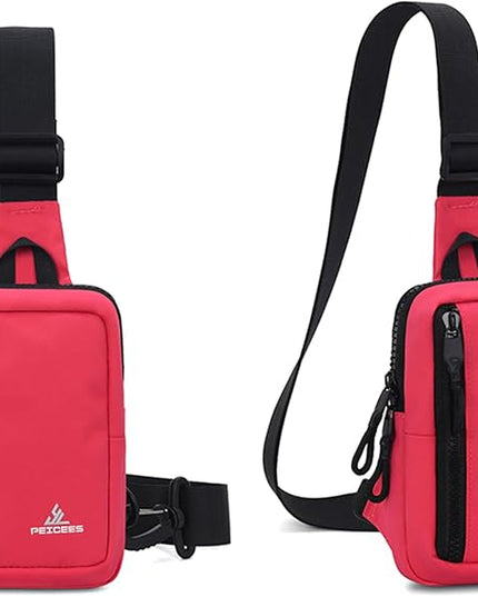 Peicees Small Crossbody Bag for Men Women Mini Sling Bag Travel Running Phone Daypack Cross Body Shoulder Bags with Keyholder
