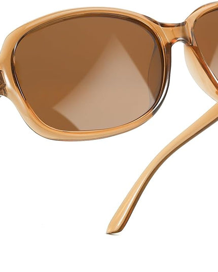 SIPHEW Polarized Sunglasses for Women | Vintage Square Sunglasses w UV400 Protection | Womens Wraparound Shade
