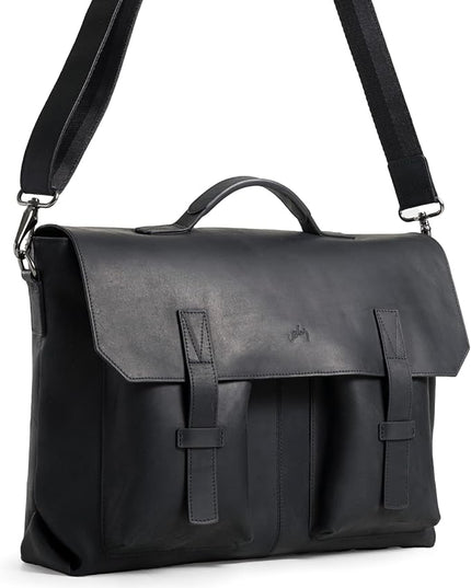 VELEZ Leather Messenger Bag for Men and Women | Vintage Briefcase for 17 inch Laptop | Work Bag Crossbody Laptop Bag