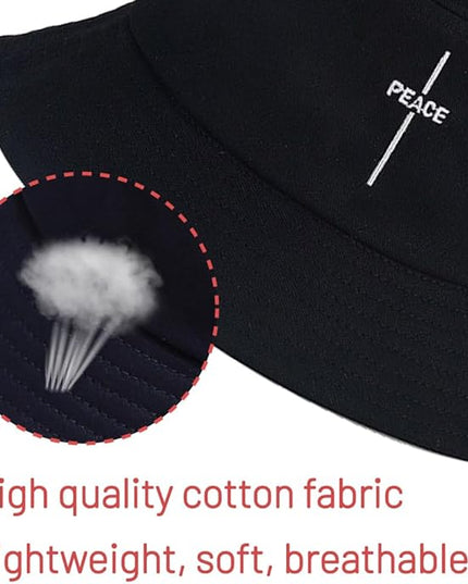 Cotton Bucket Hat for Women Men Summer Travel Sun Beach Bucket Cap, Unisex Outdoor Fisherman Hat