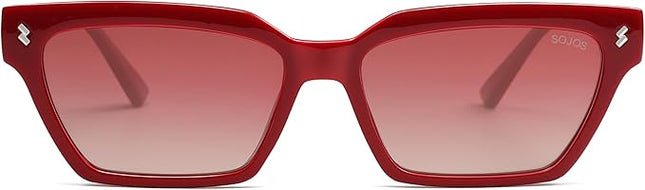 SOJOS Trendy Polarized Sunglasses Womens Men Retro Vintage 90s Cute Cat Eye Narrow Sun Glasses SJ2381