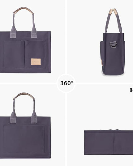 Canvas Tote Bag for Women Crossbody Work Purse with Pockets Top Handle Handbag Satchel Bags for Travel Nurse Teacher