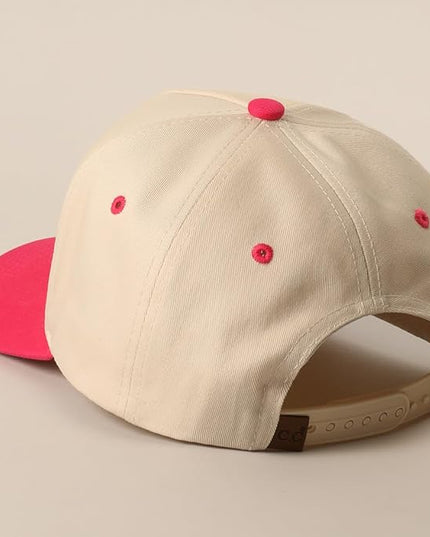 MIRMARU Two-Tone Vintage Canvas Trucker Hats for Men & Women, Adjustable Size Baseball Caps with Trendy Embroidered Design
