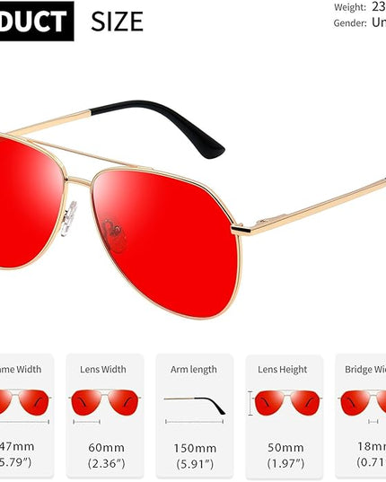 Joopin Polarized Metal Aviation Sunglasses Men, Classic Military Sun Glasses Women, Rectangle Shades UV400 Protection Costume