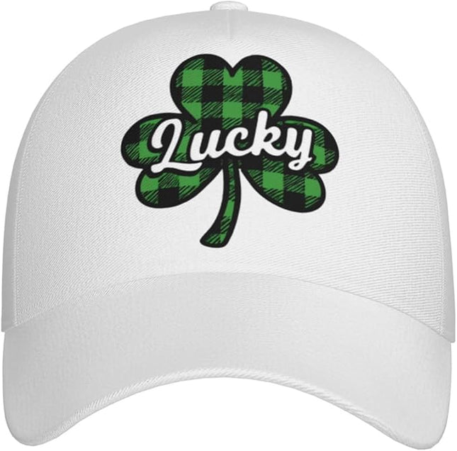 St. Patrick's Day Lucky Shamrock Hat Adjustable Irish Green Clover Baseball Cap Trucker Hat for Men Women