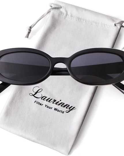 90s Sunglasses for Women Men Retro Small Oval Sunglasses