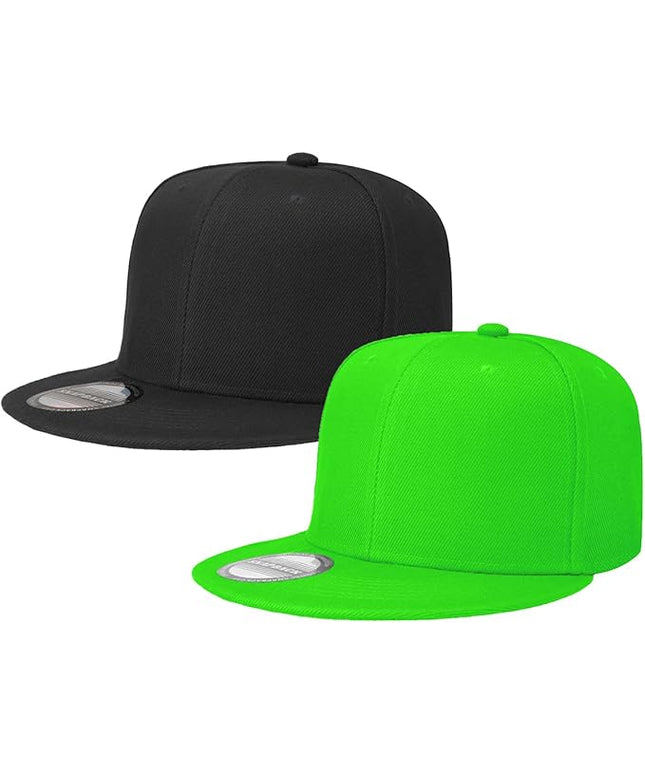 Classic Snapback Hat Cap Hip Hop Style Flat Bill Blank Solid Color Adjustable Size