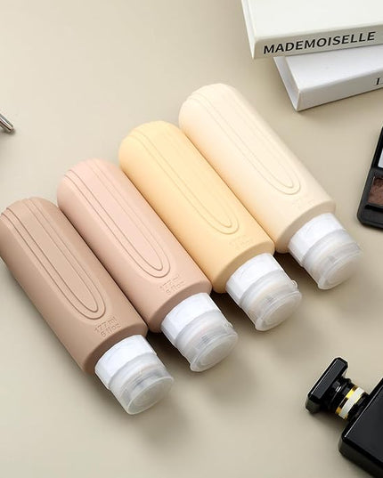 Travel Bottles for Toiletries, Large 6oz Oversize Containers, BPA Free Leak Proof Tubs Refillable Liquid Traveler Accessories with Toiletry Bag for Cometic Shampoo and Lotion Soap (4 Pack)