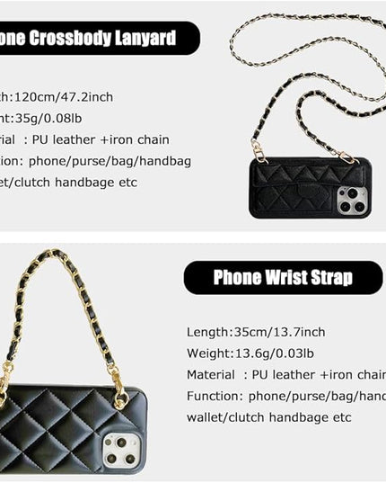 2Pcs Phone Crossbody Lanyard and Wrist Strap, Universal Cell Phone Lanyard Strap with 2Tether Tab