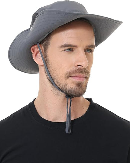Sun Hat for Men Women UPF 50+ Fishing Hats Waterproof Wide Brim Boonie Bucket Hat for Safari Beach Hiking Garden