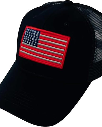 Roytrense Embroidered American Flag Unisex Baseball Cap (100% Cotton)