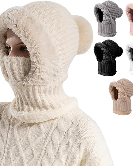 3 in 1 Beanie Hat with Scarf and Mask, Upgrade 3 in 1 Beanie Hat For Women, Fall Winter Warm Knitted Ski Scarf and Mask Set