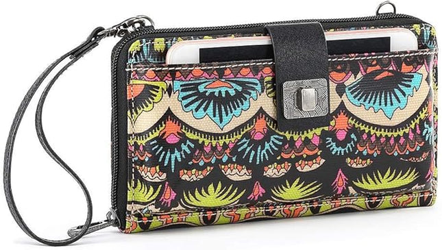 Sakroots Artist Circle Smartphone Crossbody in Coated Canvas, Detachable Wristlet Strap