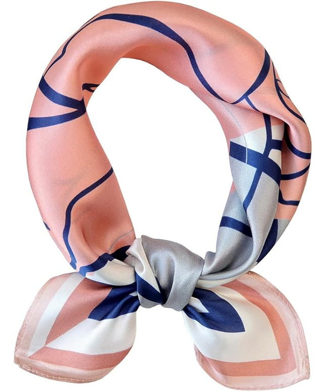ANDANTINO 100% Pure Mulberry Silk Small Square Scarves -21'' x 21''- Digital Printed Neckerchief –Women Men Lightweight Scarf