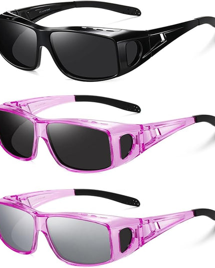 Wzerry Sunglasses Fit Over Glasses Polarized for Men Women, Wrap-Around Glasses UV400 Protection for Driving and Outdoor