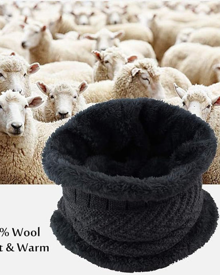 Winter Beanie w/Visor & Earflaps for Men Outdoor Fleece Hat Scarf Set