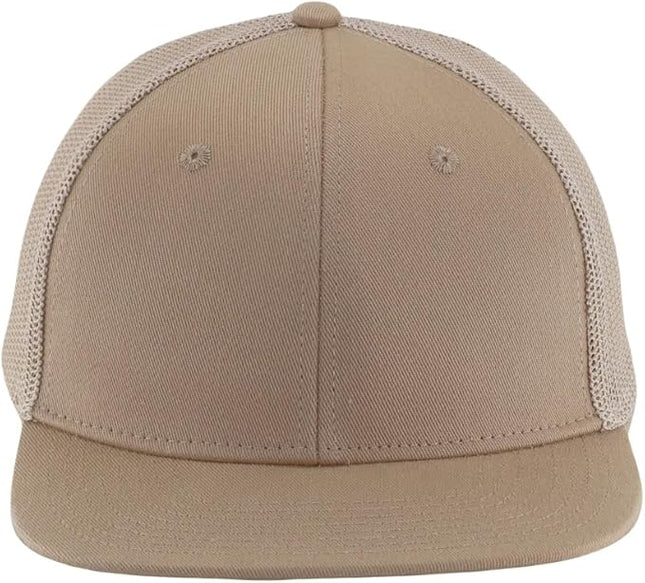 Flat Bill Snapback Mesh Hats | Fits OSFM & XXL Big Head | Blank Solid Color Adjustable Trucker Hat for Men