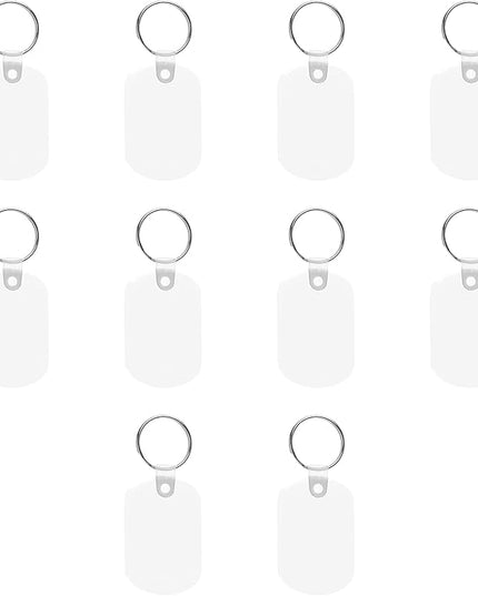 DISCOUNT PROMOS Tag Soft Plastic Keychains - 10 pack - Small Key Tag Chain For Staying Organized - Rubber Key Ring Keychain – Clear