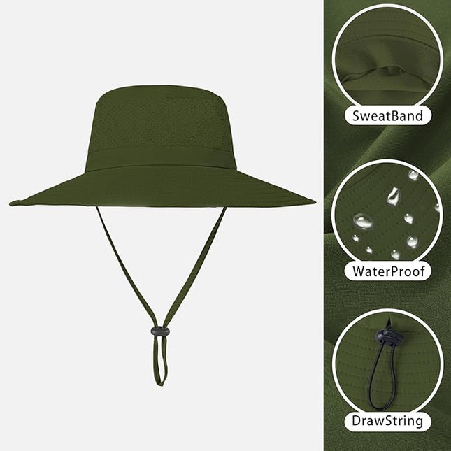 ZOORON Boonie Hat UPF 50+ Cooling Sun Hat for Men and Women,Wide Brim Bucket Hats with UV Protection for Safari Hiking Beach