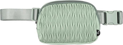 C.C Belt Bag for Women – Quilted Fanny Pack Crossbody Waist Bag with Adjustable Strap, Fashion Gift Idea (Materasse - Sage)